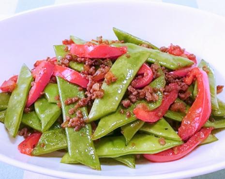 ニュービックリジャンボインゲンのそぼろ炒め